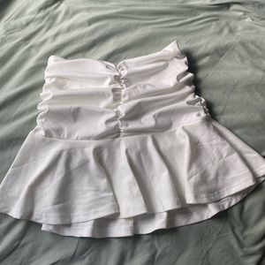 White Scrunch Skirt